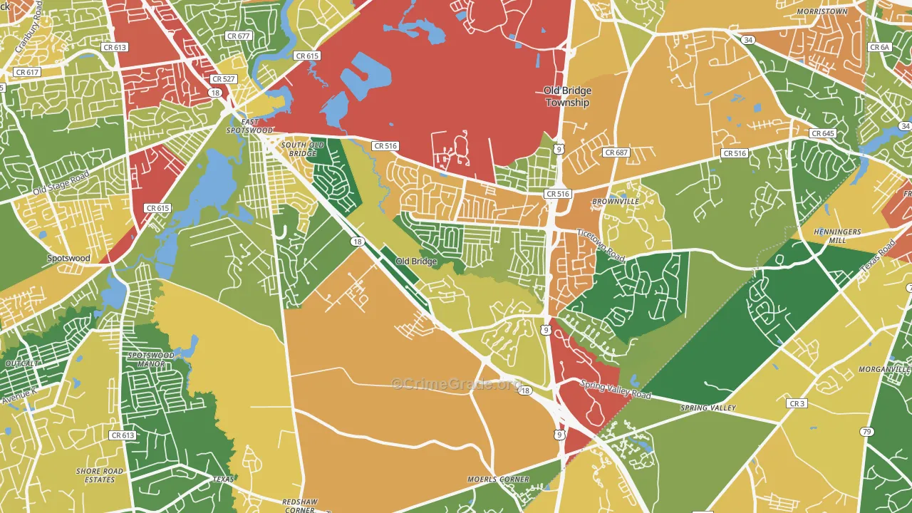 08857, NJ Map of Theft Rates