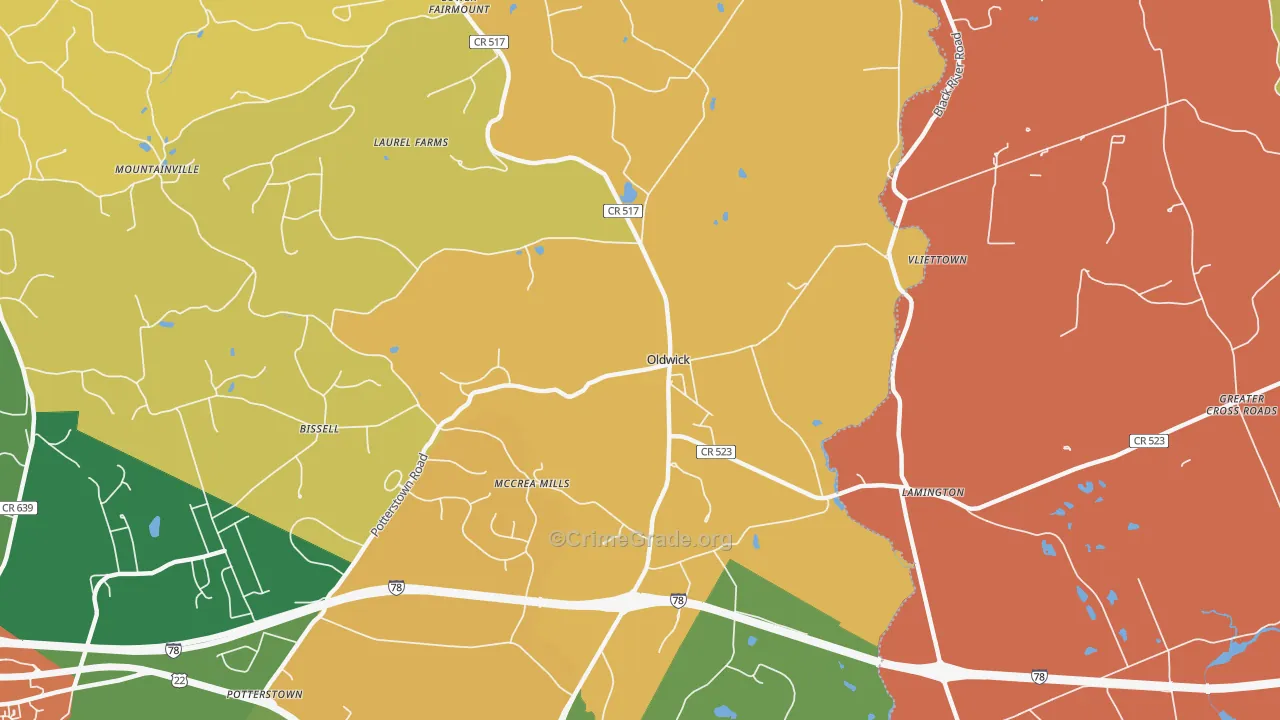 08858, NJ Map of Theft Rates