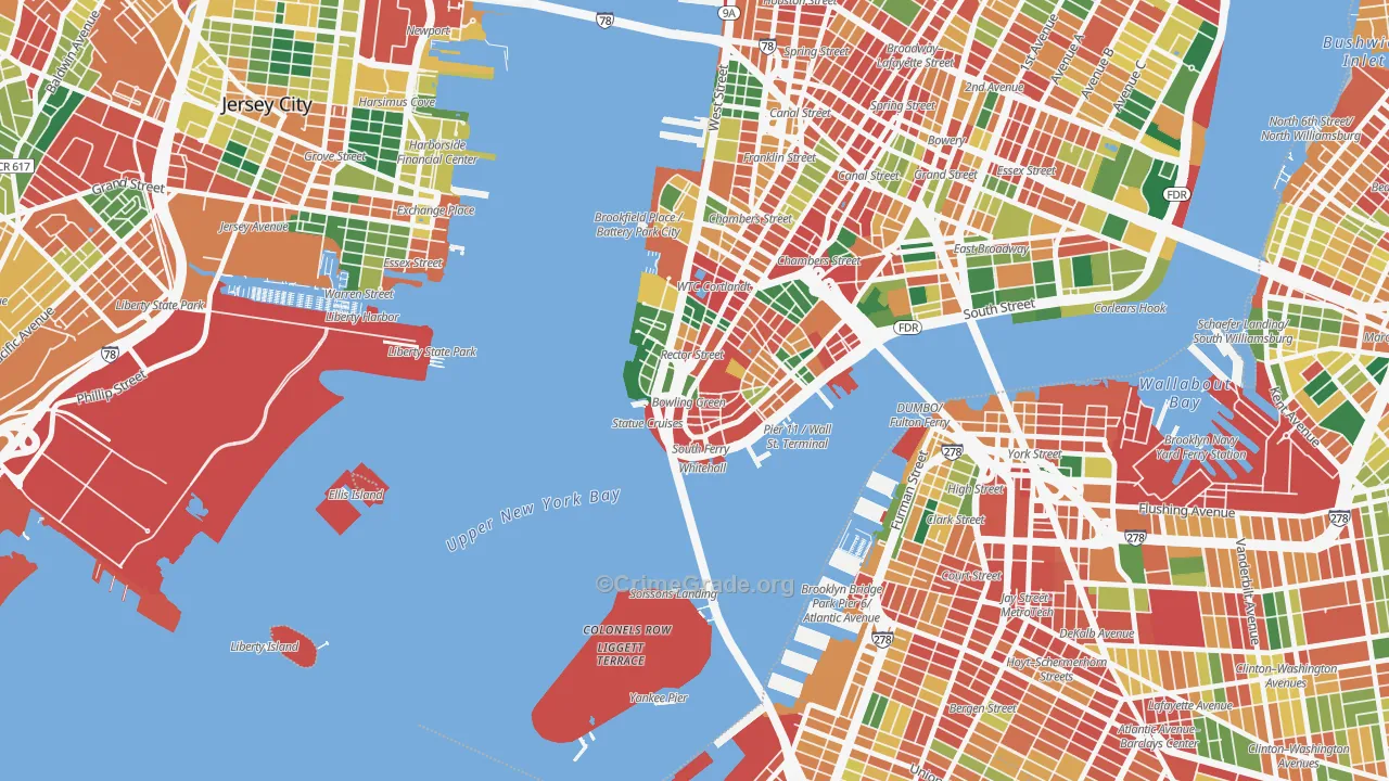 10004, NY Map of Theft Rates