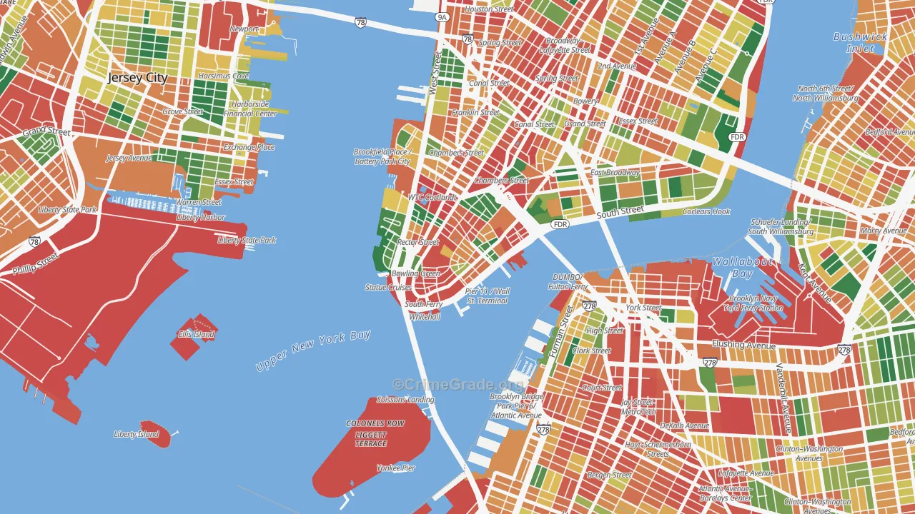 10005, NY Map of Theft Rates