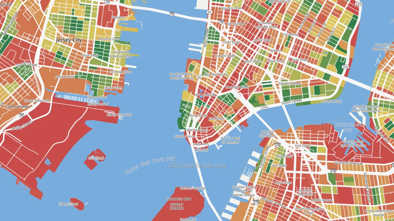 10006, NY Map of Theft Rates