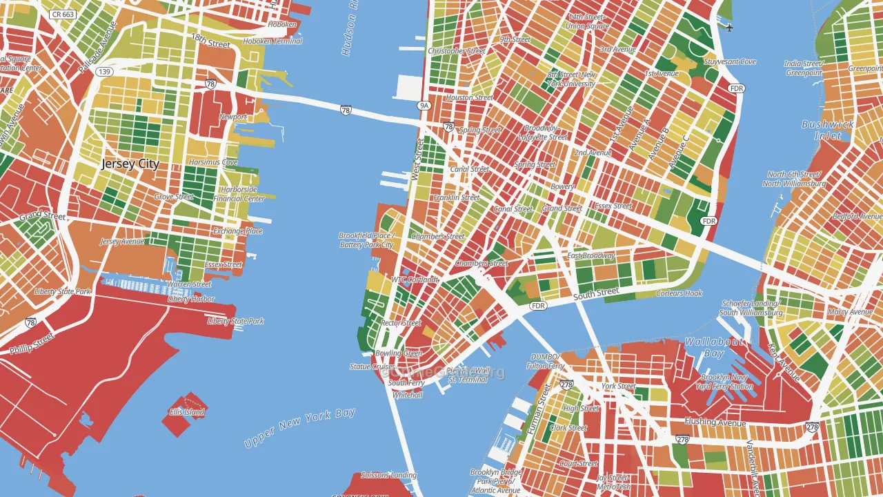 10007, NY Map of Theft Rates