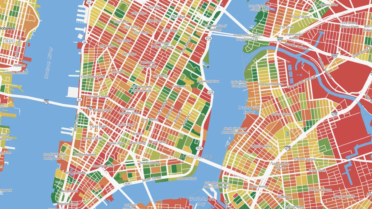 10009, NY Map of Theft Rates