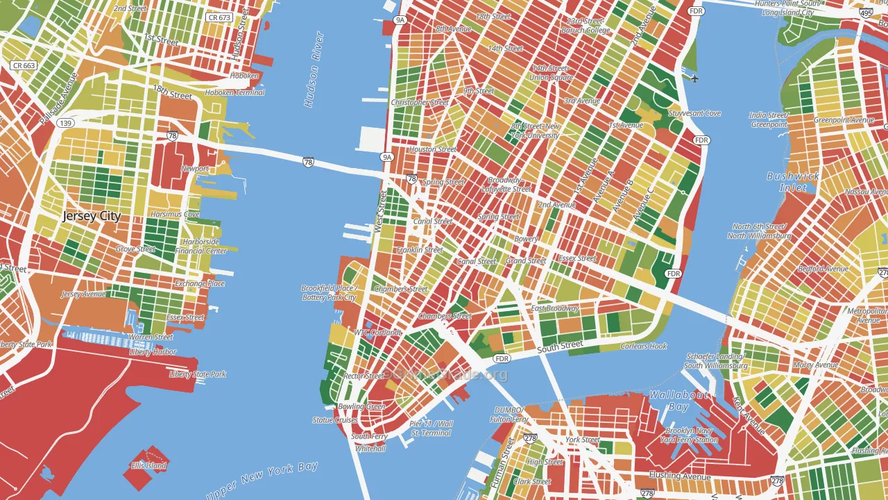 10013, NY Map of Theft Rates