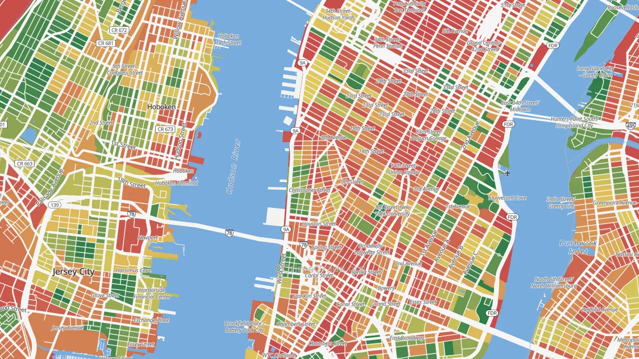 10014, NY Map of Theft Rates