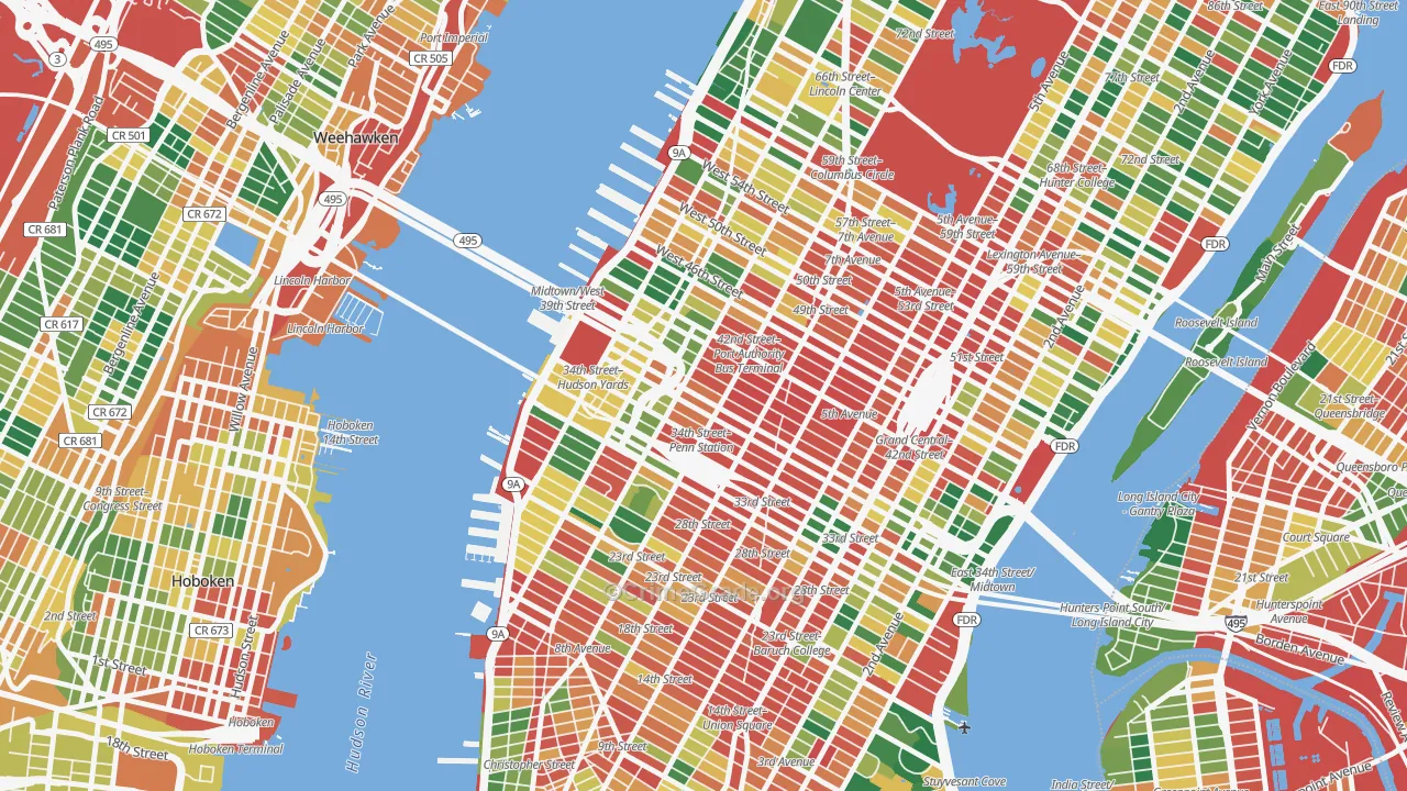 10018, NY Map of Theft Rates