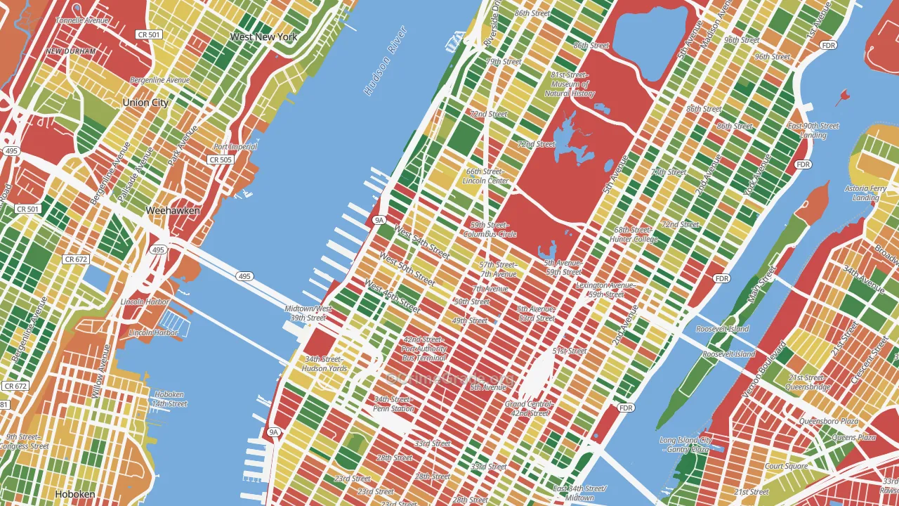 10019, NY Map of Theft Rates