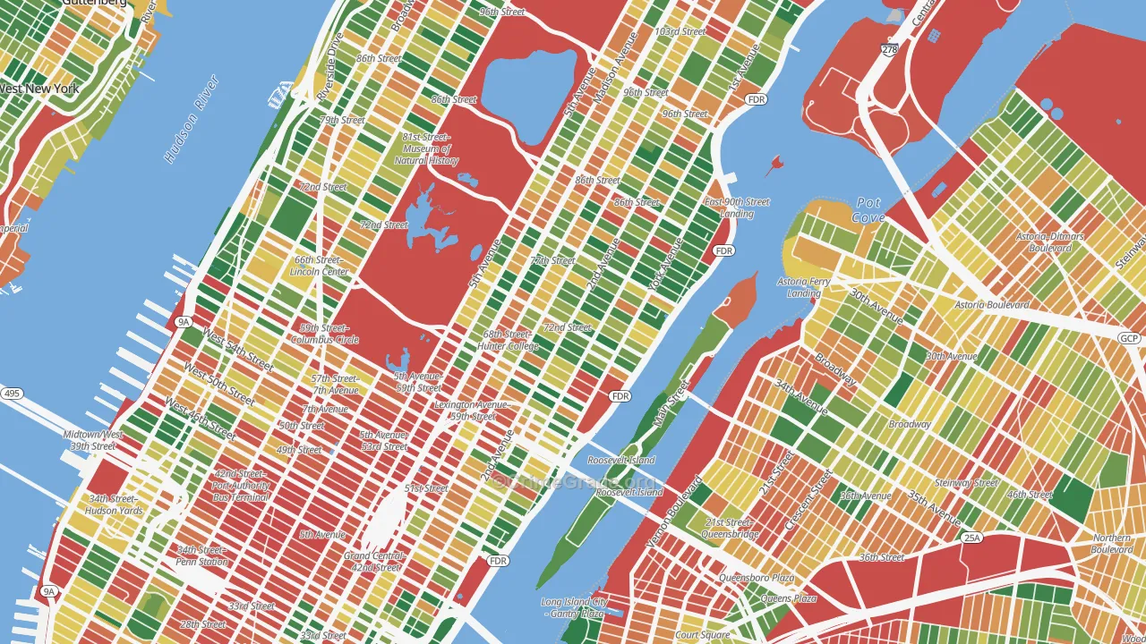 10021, NY Map of Theft Rates