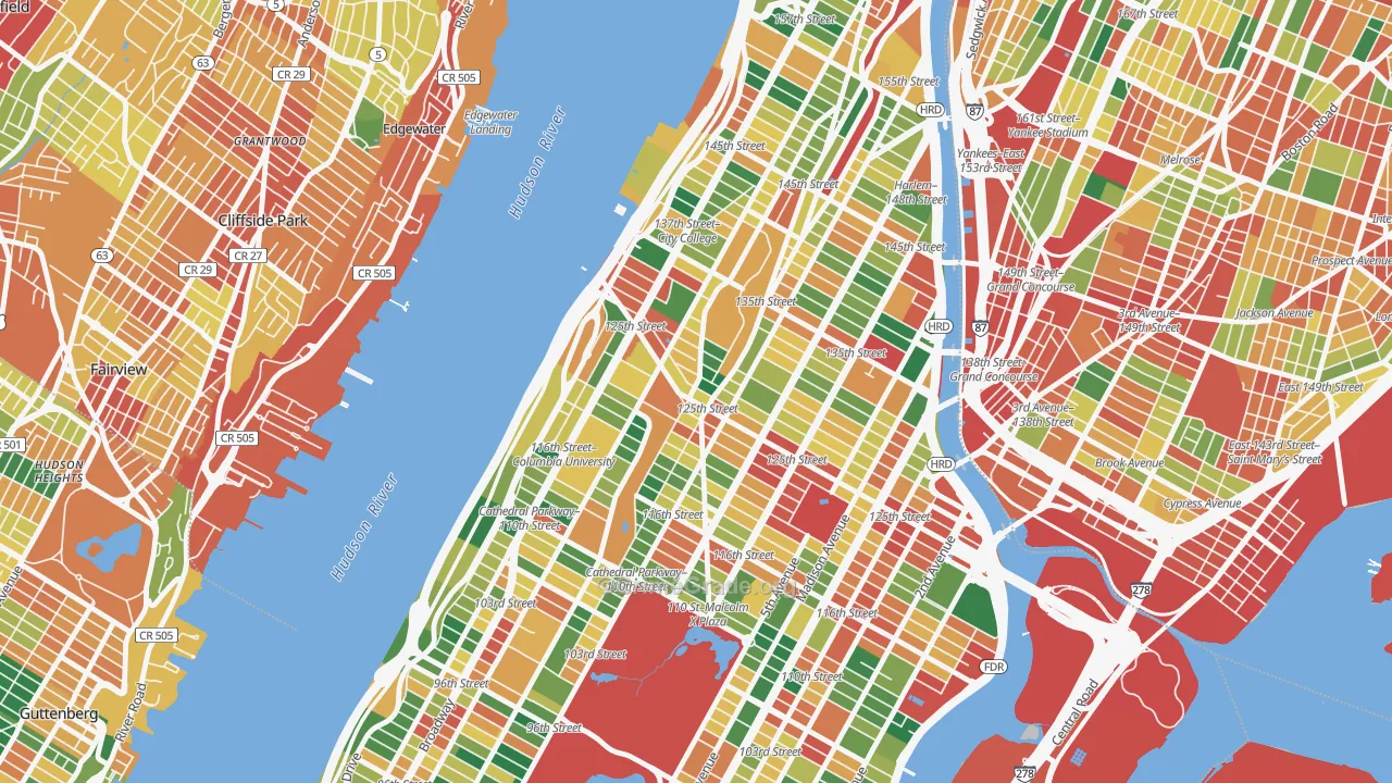 10027, NY Map of Theft Rates