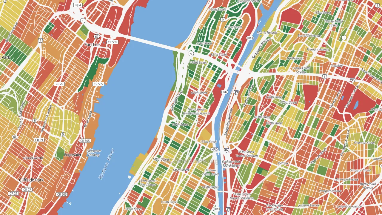 10032, NY Map of Theft Rates
