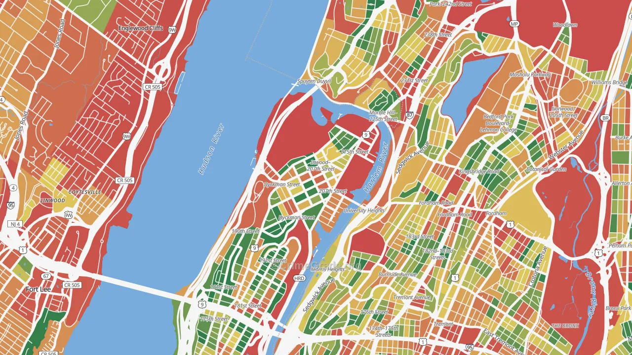 10034, NY Map of Theft Rates