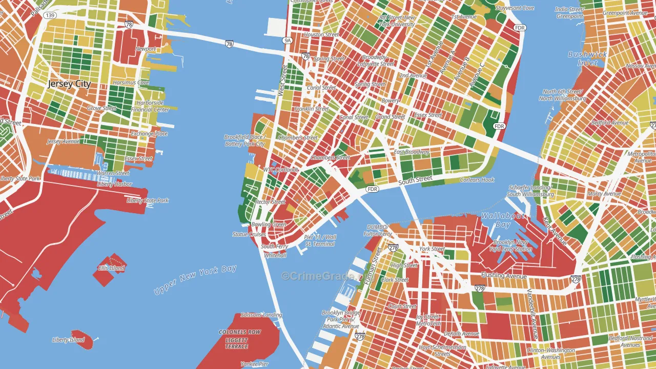 10038, NY Map of Theft Rates