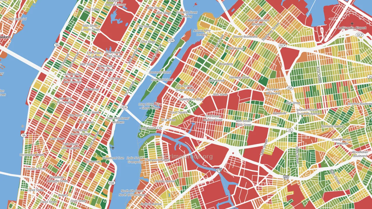 11101, NY Map of Theft Rates
