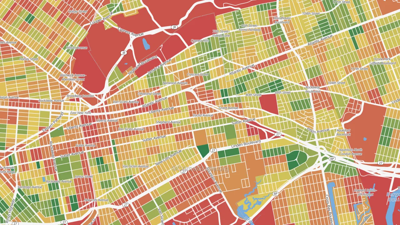 11208, NY Map of Theft Rates