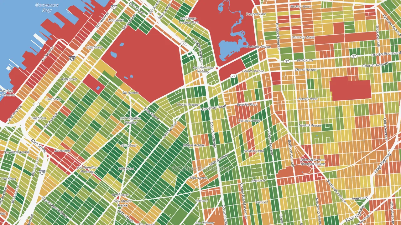 11218, NY Map of Theft Rates