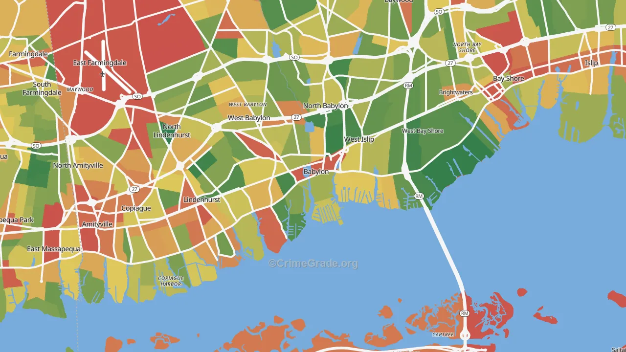 11702, NY Map of Theft Rates