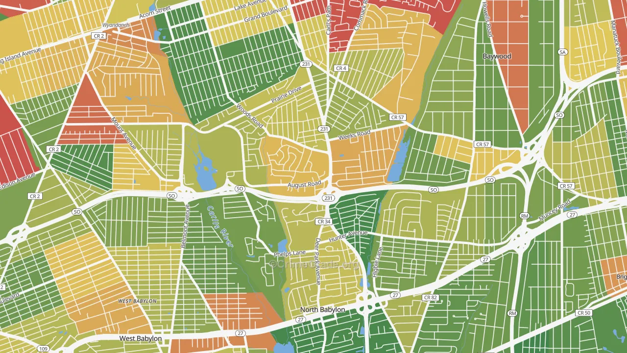 11703, NY Map of Theft Rates