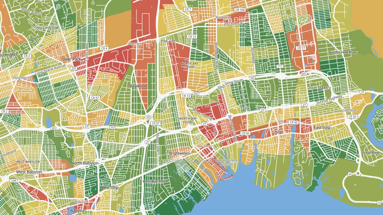 11706, NY Map of Theft Rates