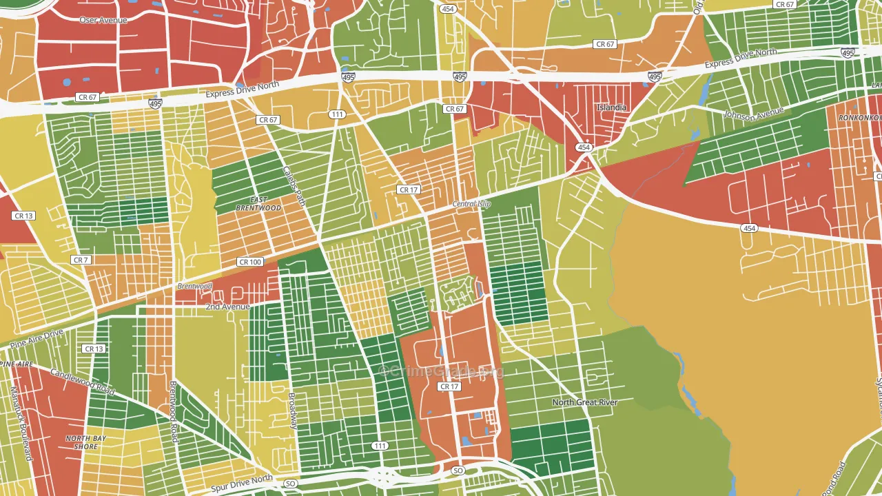11722, NY Map of Theft Rates