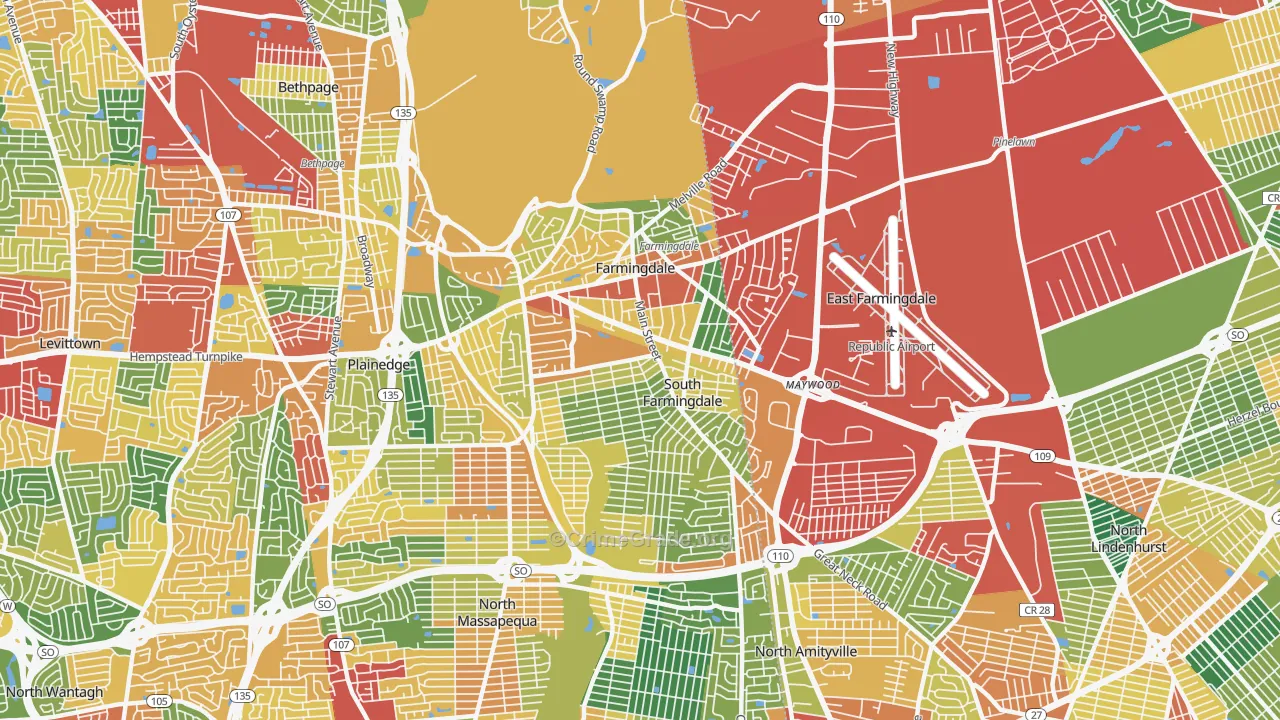 11735, NY Map of Theft Rates