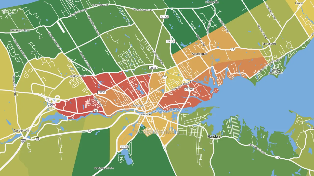 11901, NY Map of Theft Rates