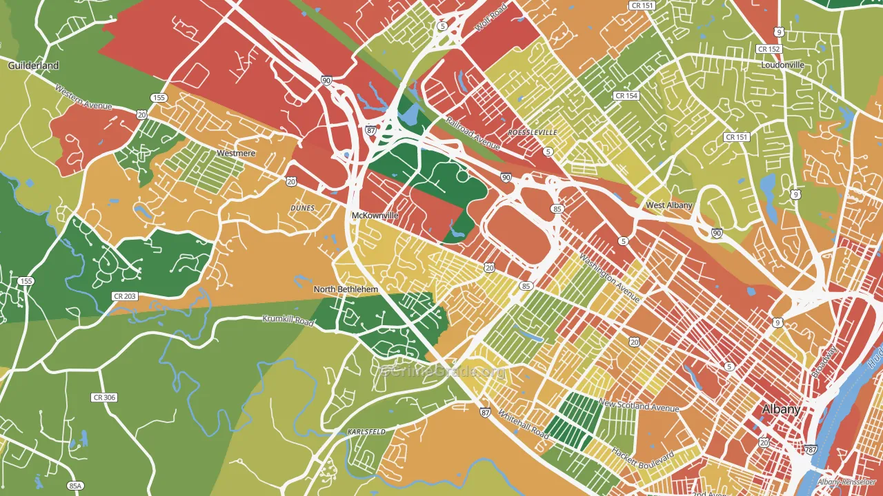 12203, NY Map of Theft Rates
