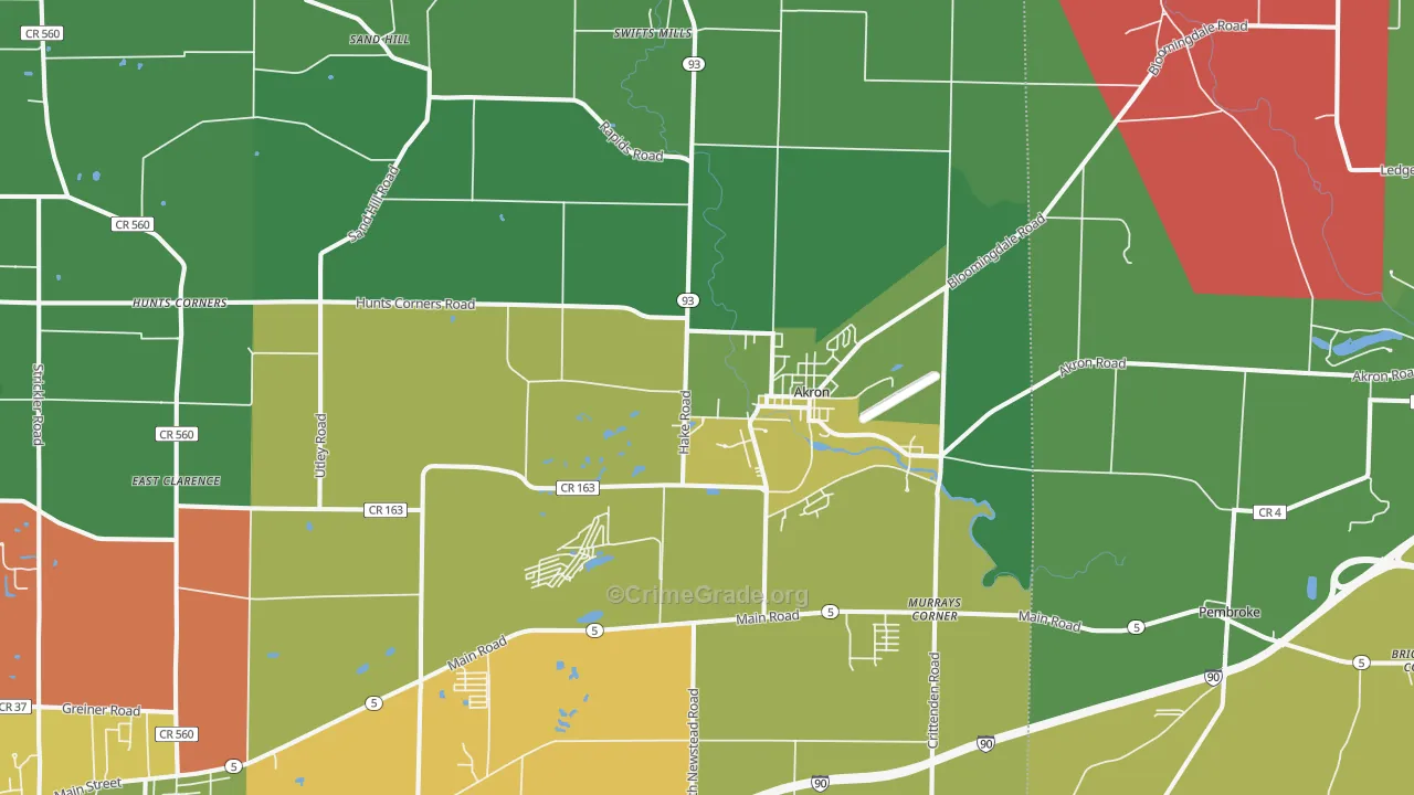 14001, NY Map of Theft Rates