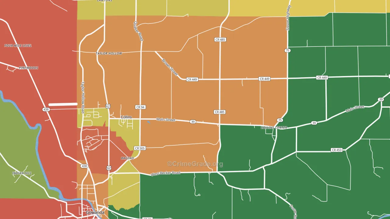 14034, NY Map of Theft Rates
