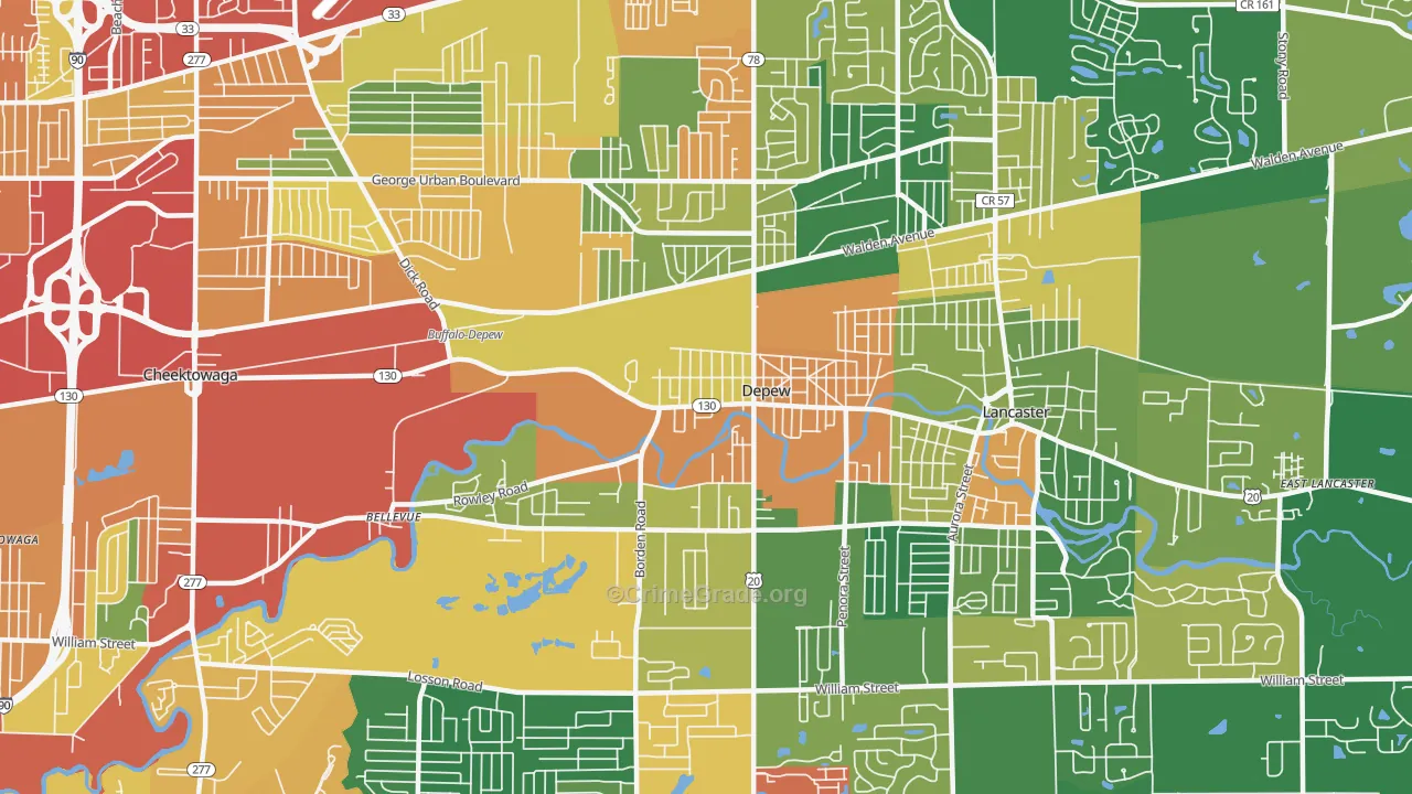 14043, NY Map of Theft Rates