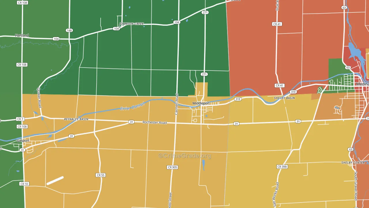 14105, NY Map of Theft Rates
