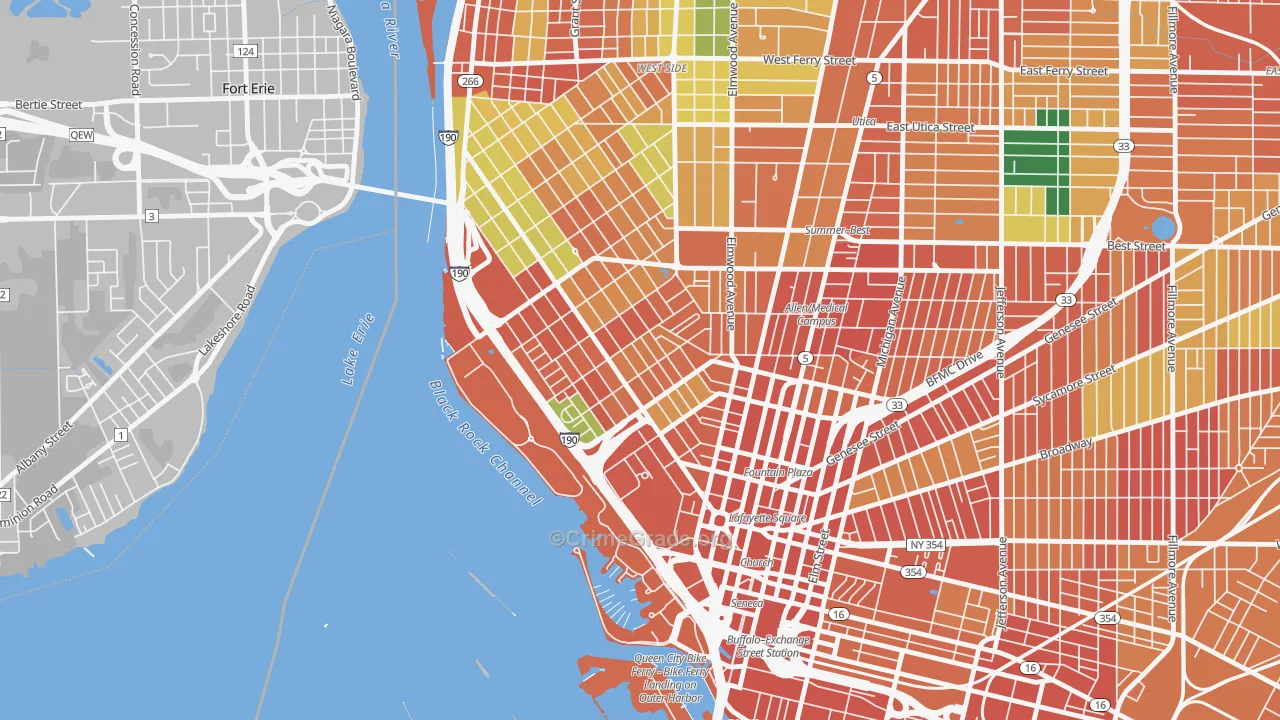 14201, NY Map of Theft Rates