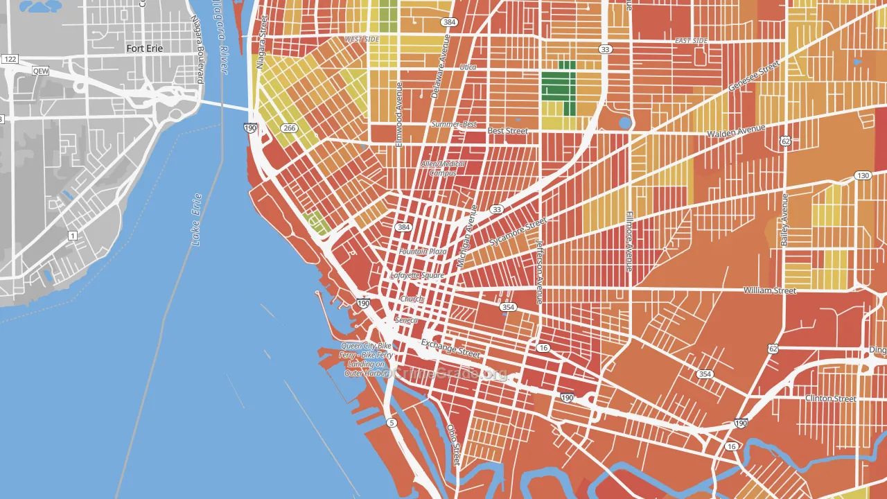 14203, NY Map of Theft Rates