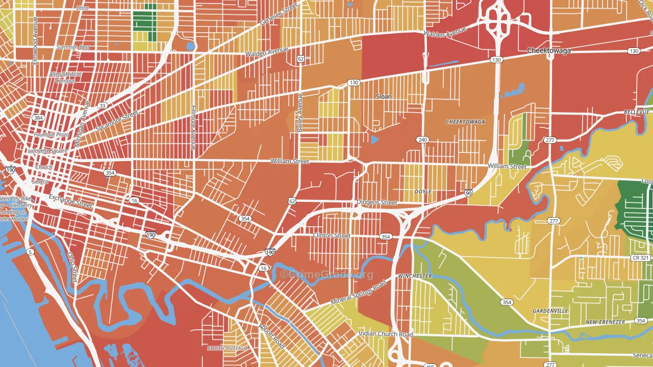 14206, NY Map of Theft Rates