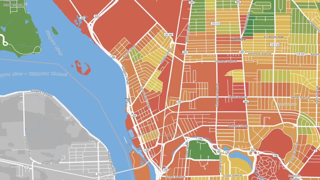 14207, NY Map of Theft Rates
