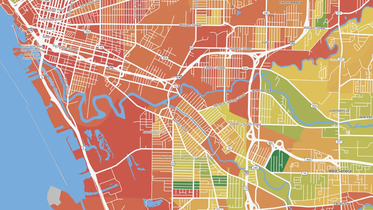 14210, NY Map of Theft Rates