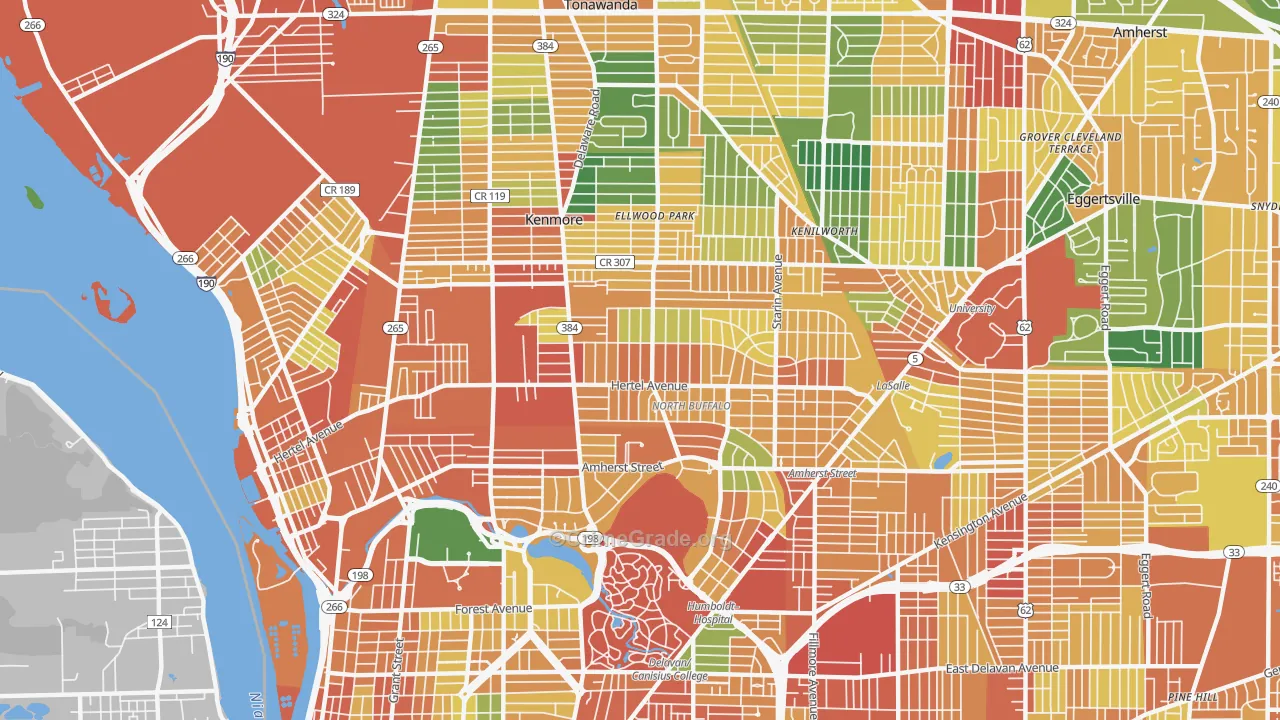 14216, NY Map of Theft Rates