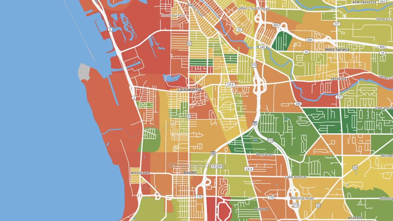 14218, NY Map of Theft Rates