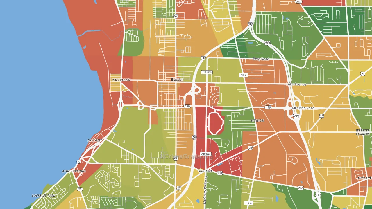 14219, NY Map of Theft Rates