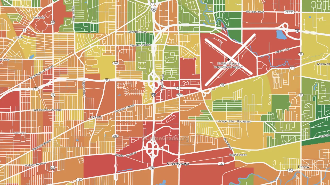 14225, NY Map of Theft Rates