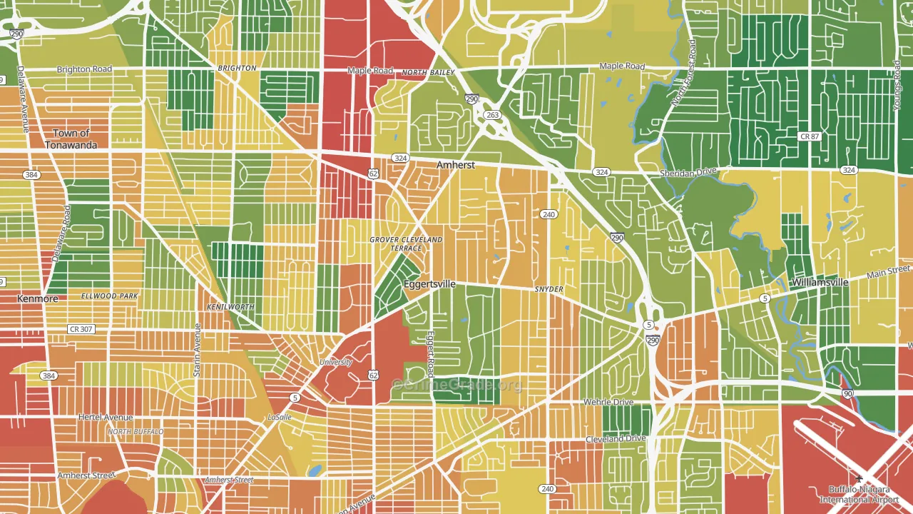 14226, NY Map of Theft Rates