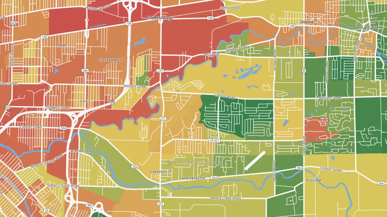 14227, NY Map of Theft Rates