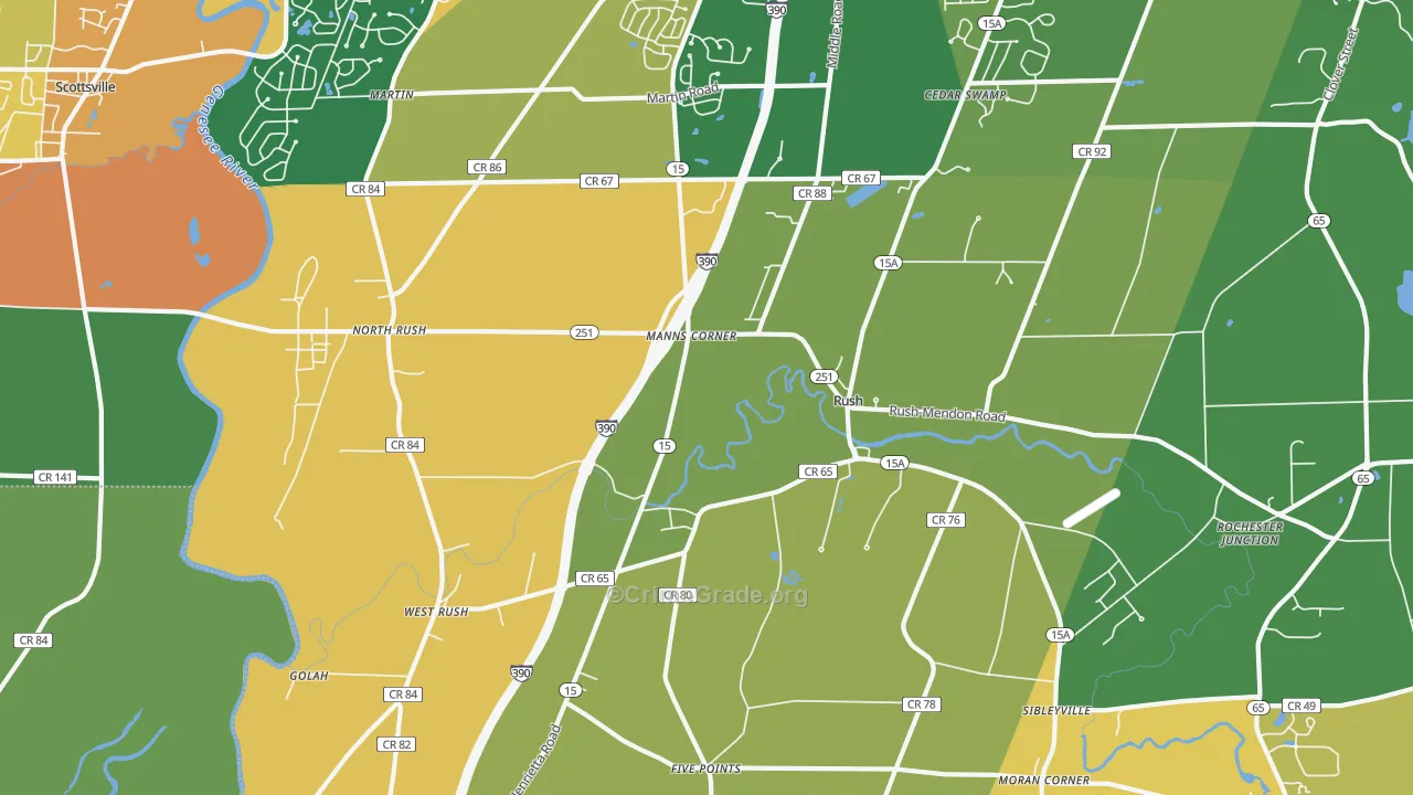 14543, NY Map of Theft Rates