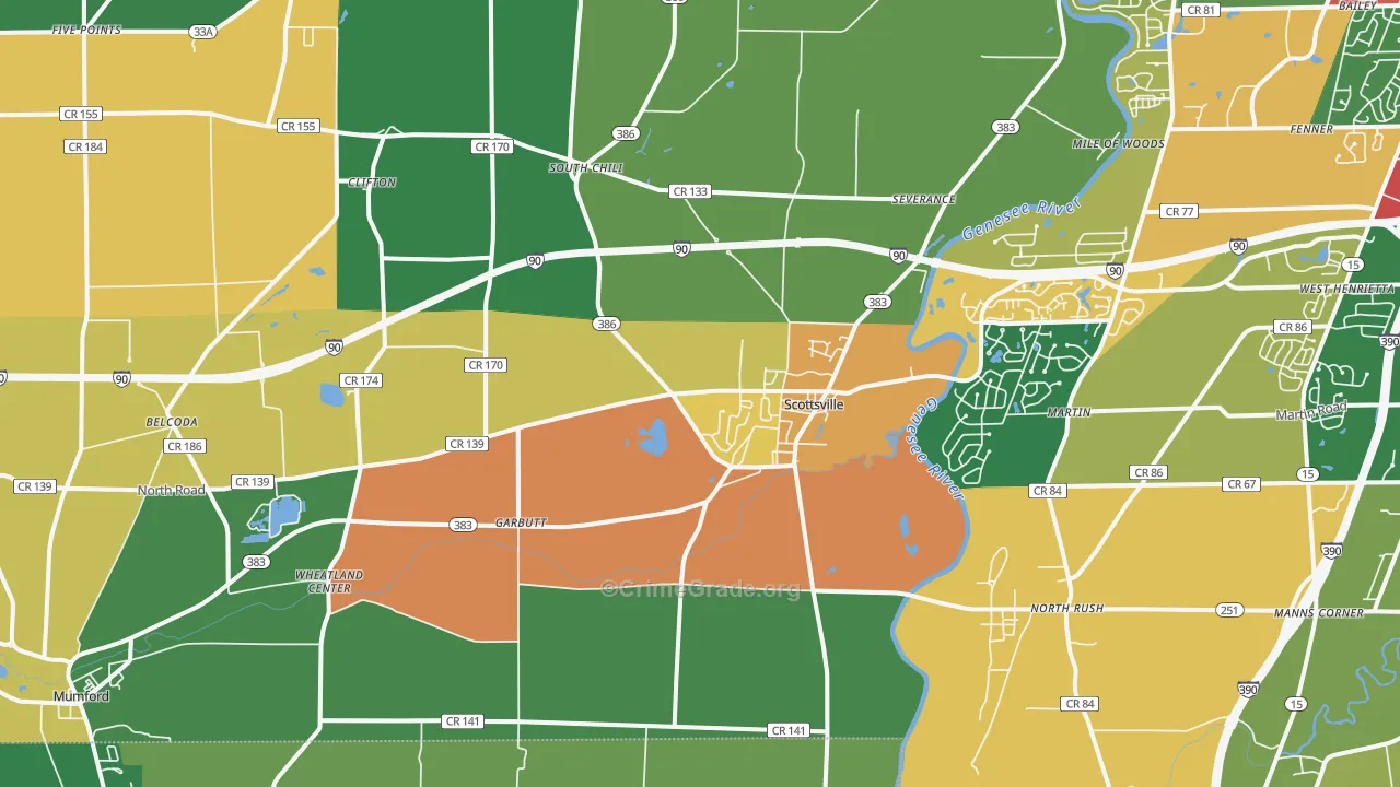 14546, NY Map of Theft Rates