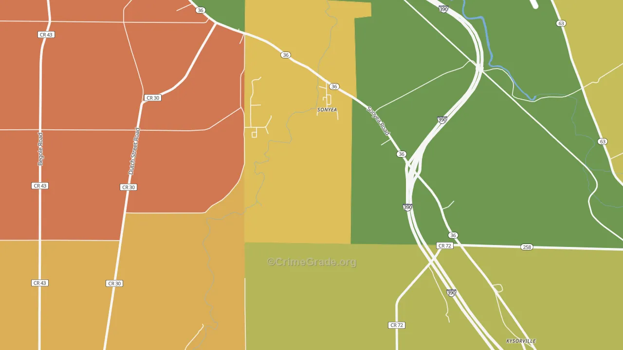 14556, NY Map of Theft Rates