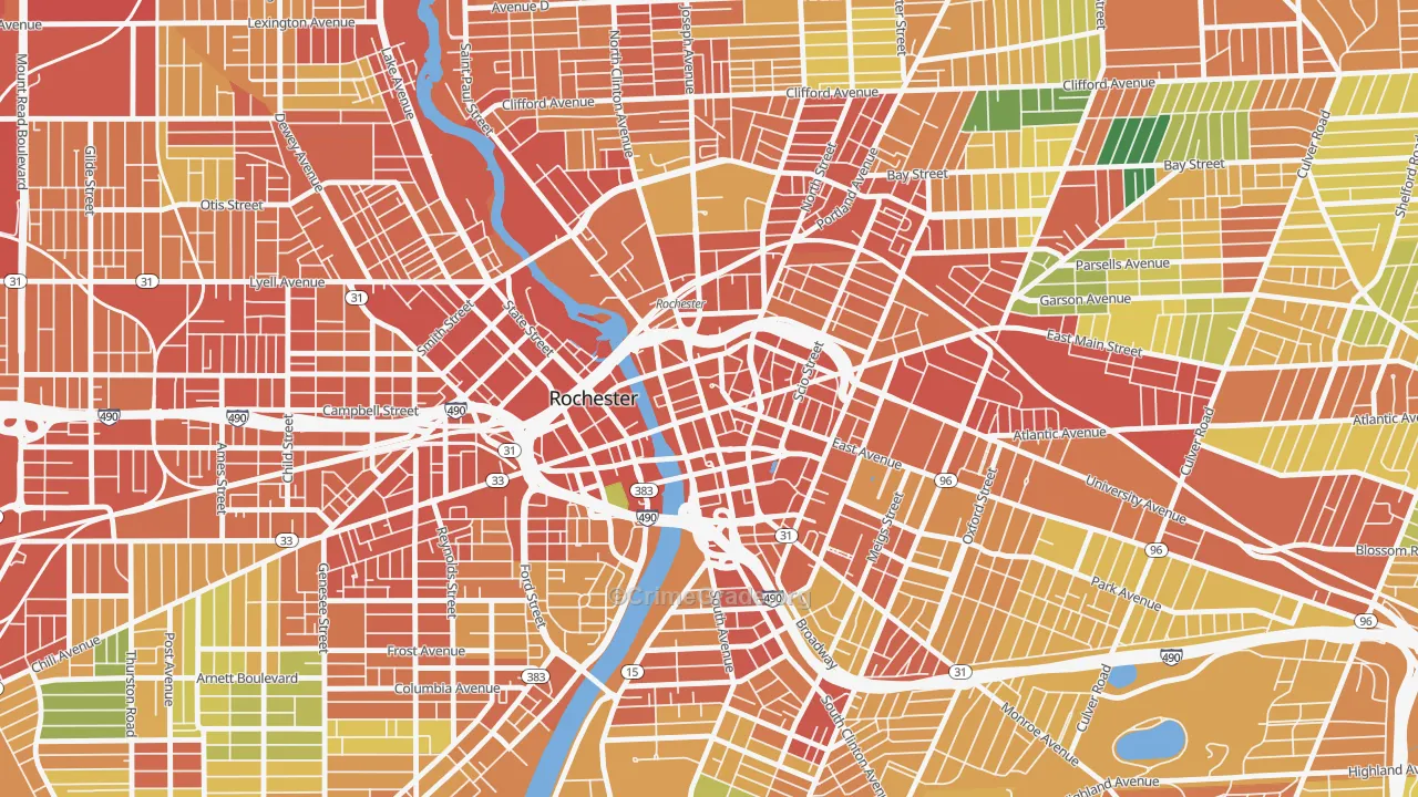 14604, NY Map of Theft Rates