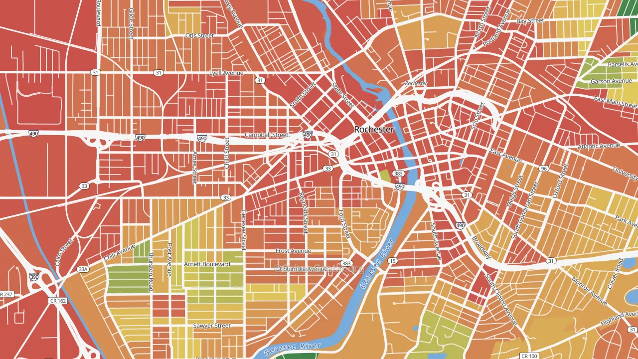 14608, NY Map of Theft Rates