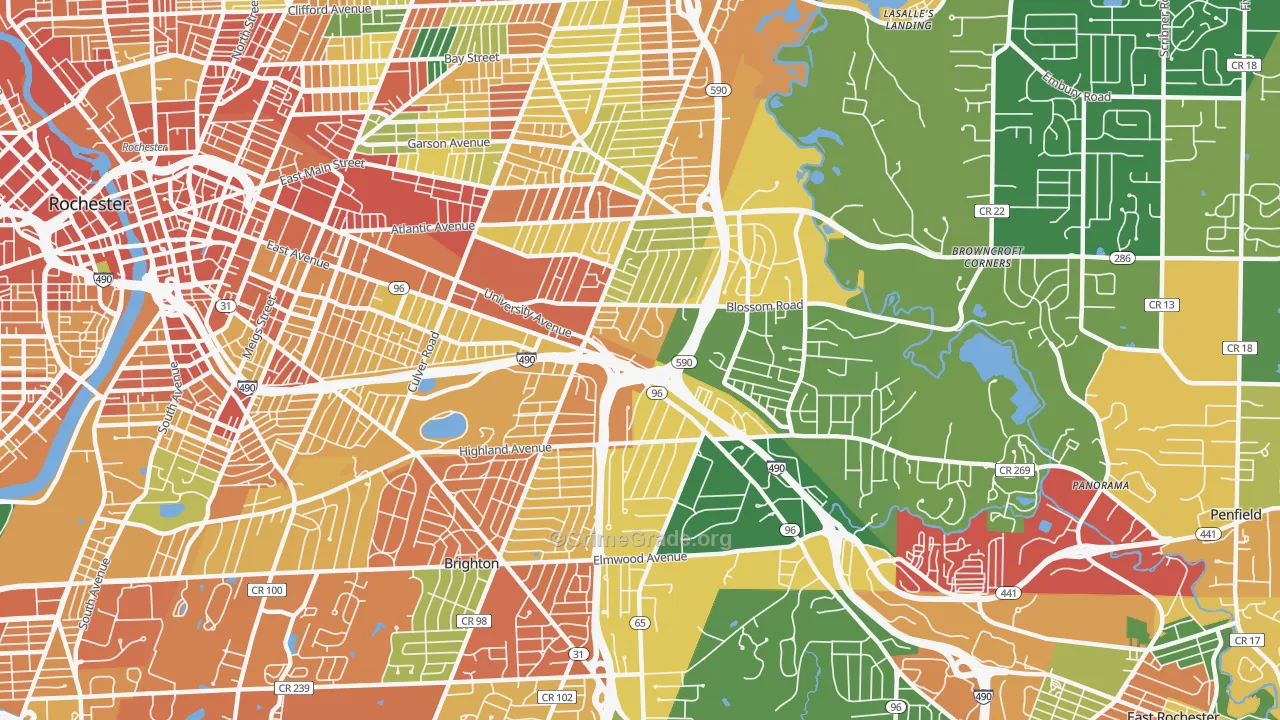 14610, NY Map of Theft Rates