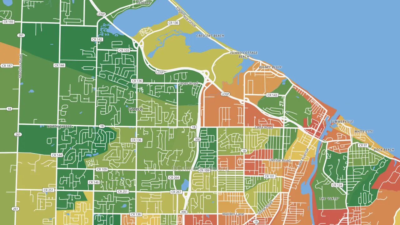 14612, NY Map of Theft Rates