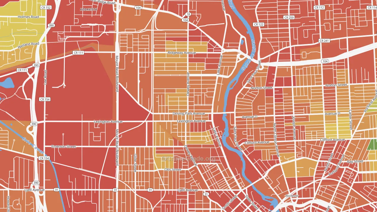 14613, NY Map of Theft Rates