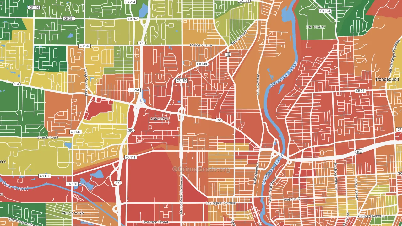 14615, NY Map of Theft Rates